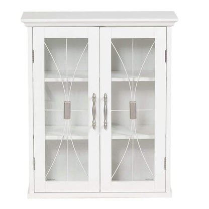 Bathroom Cabinet White Medicine Cabinet Wall Mounted Glass Door Storage Cabinet