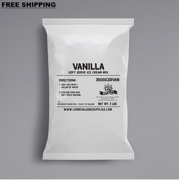 (5 Pack) 3 lb. Restaurant Smooth Vanilla Soft Serve Ice Cream Mix Ice Cream Shop