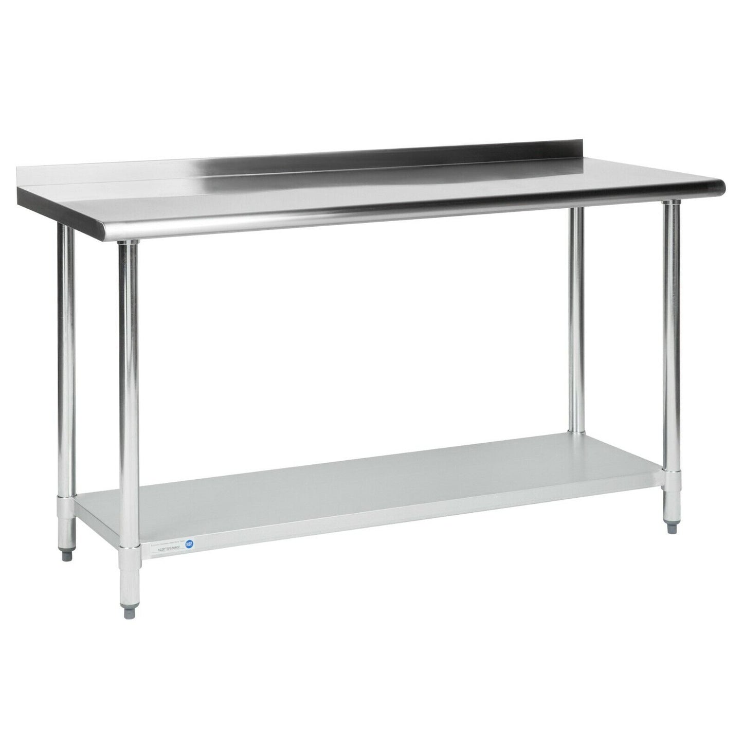 Stainless Steel 24" x 60" NSF Restaurant Kitchen Prep Work Table with Backsplash