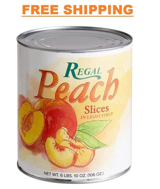 Bulk Supply Restaurant Bakery #10 Can Sliced Peaches in Light Syrup - 6/Case