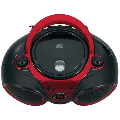 Portable Red Compact Stereo Cd Player with Am/Fm Stereo Radio CD-R/RW Compatible