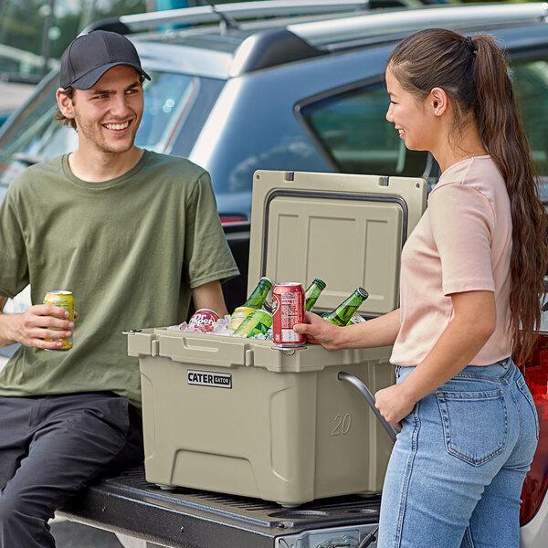 HEAVY DUTY TAN 20 Qt Roto Molded Cooler 10 DAY Ice Beer TRIPLE Insulated Chest