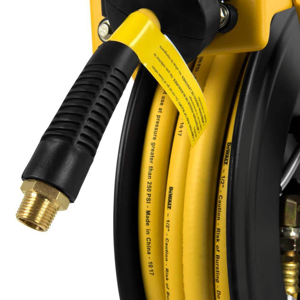 Double Arm Auto Retracting Air Hose Reel 1/2 In. X 50 Ft. Premium Rubber Hose