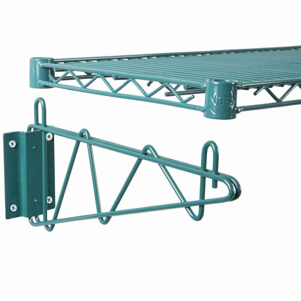 14" x 36" Wall Mount Green Epoxy Wire Shelf Rack Commercial Restaurant Pot NSF