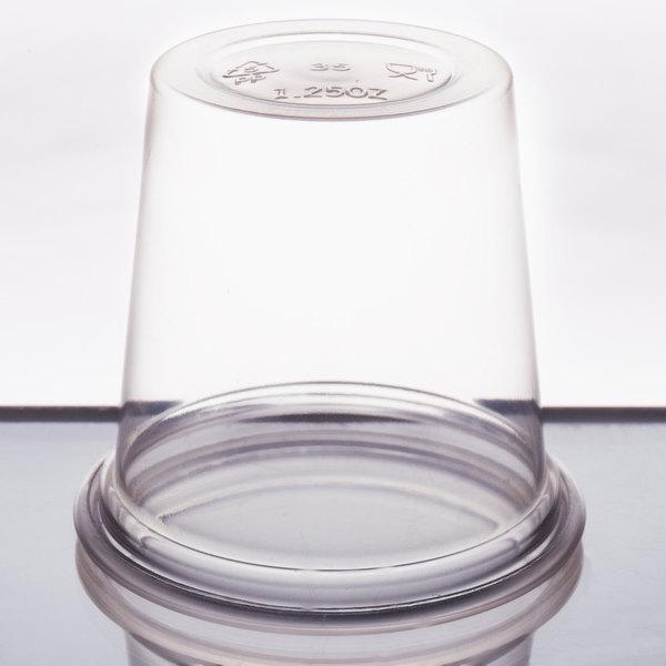 (5000 Pack) 1.25 oz. Clear Round Plastic Disposable Shot Glasses Restaurant