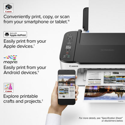 Canon PIXMA TS3522 All-in-One Inkjet Wireless Scanner Printer with Ink included