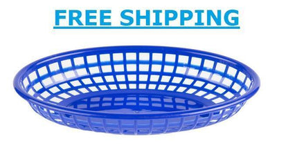 (60-Pack) COLORS Plastic Fast Food Basket Restaurant Food Serving Baskets New