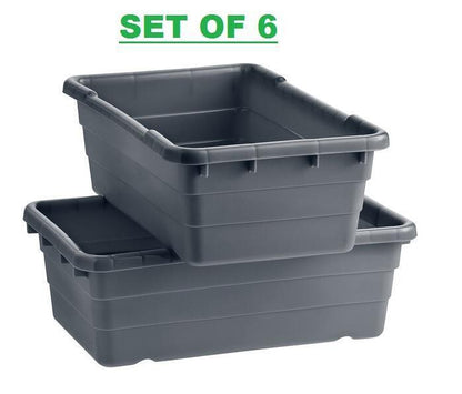 6 PACK Meat Lug 15" x 25'' x 8'' Storage Food Tote Commerical Proccesing Tub Bin