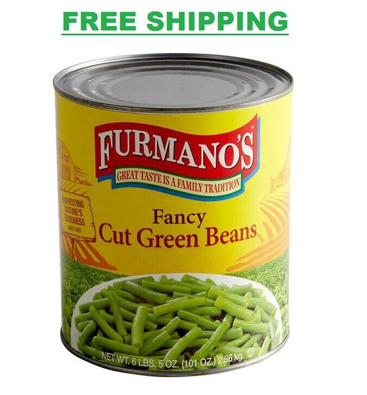 6 Bulk Wholesale Fancy Grade A Bluelake #10 Cans Cut Grean Beans - Made in USA